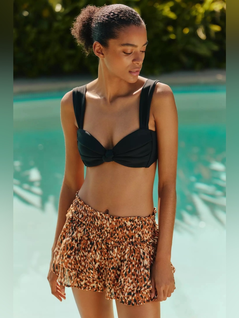 NWT Anthropologie Celandine Boho Smocked Mini Skort Size S